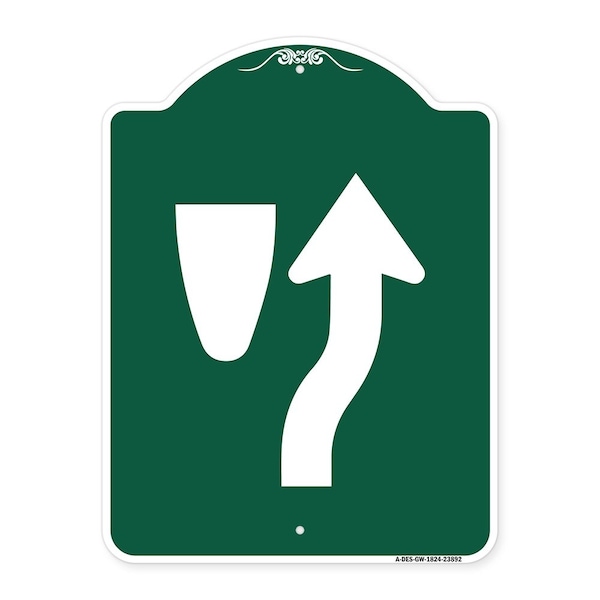 Signmission Designer Series Keep Right Graphic Only, Green & White Aluminum Sign, 18" x 24", GW-1824-23892 A-DES-GW-1824-23892 - main